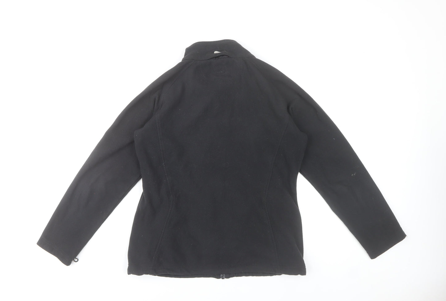 One Earth Women's Black Fleece Zip Jacket Size 12 Outdoor Warm Layer