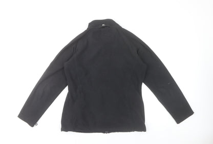 One Earth Women's Black Fleece Zip Jacket Size 12 Outdoor Warm Layer
