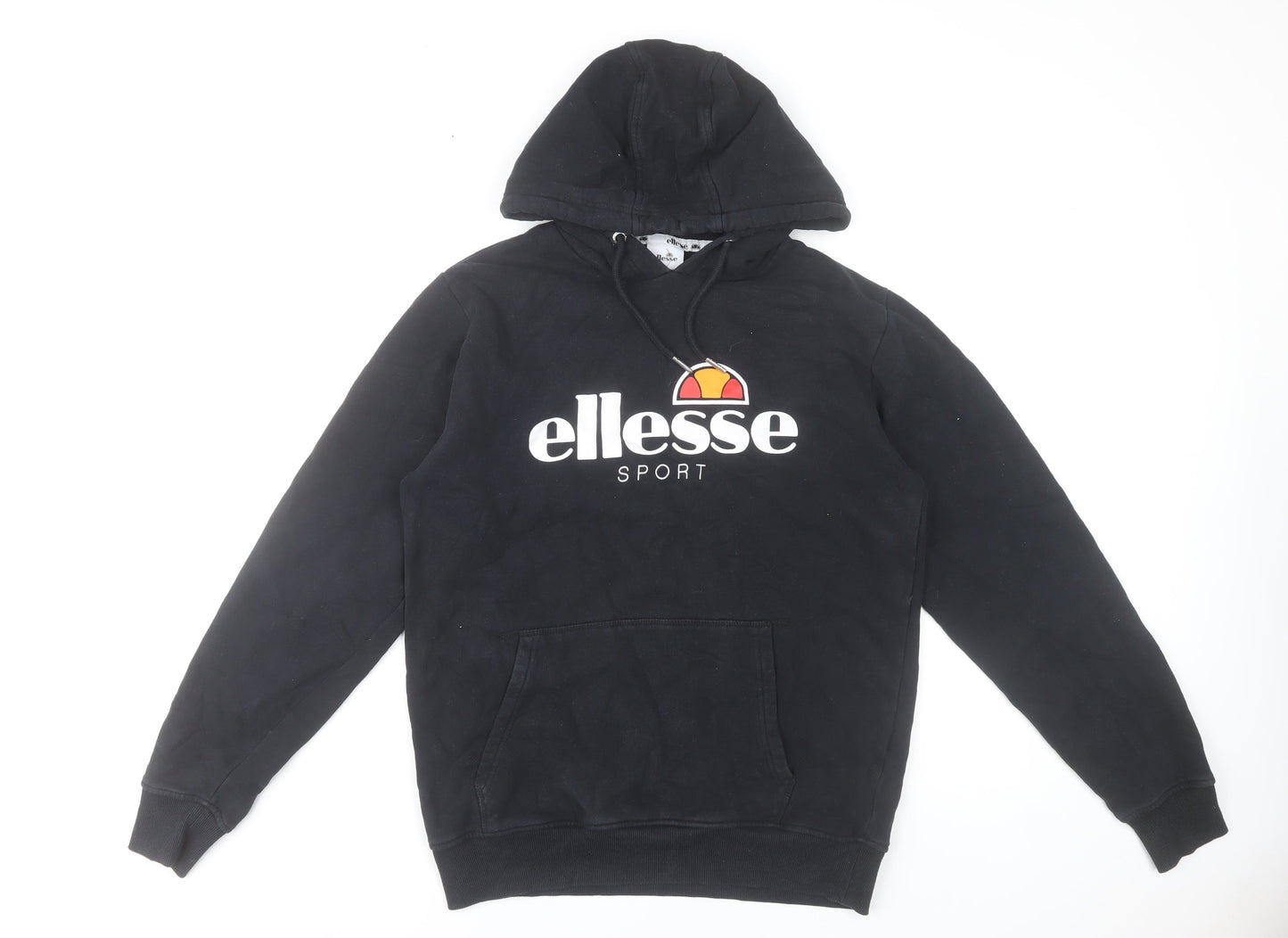 Ellesse Womens Black Hoodie UK 14 Pullover Cotton Blend Sport Sweatshirt