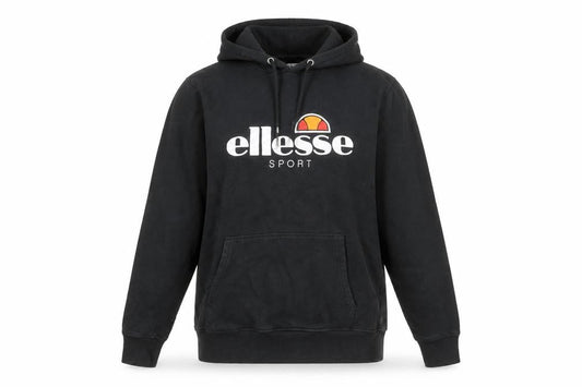 Front view of Ellesse women’s black hoodie uk 14 pullover cotton blend sport sweatshirt