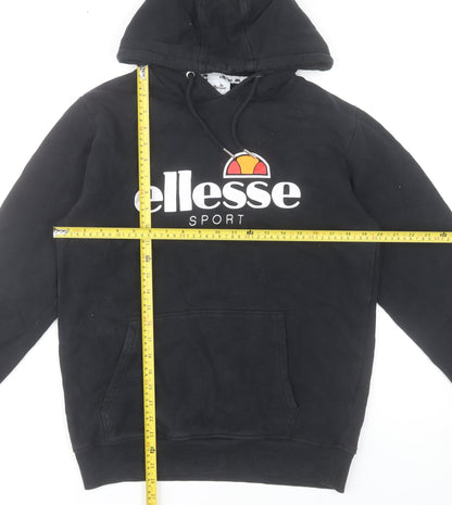 Ellesse Womens Black Hoodie UK 14 Pullover Cotton Blend Sport Sweatshirt