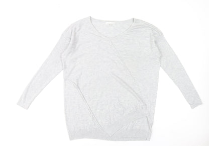 RJR John Rocha Women’s Grey Size 16 V-Neck Long Sleeve Pullover Jumper