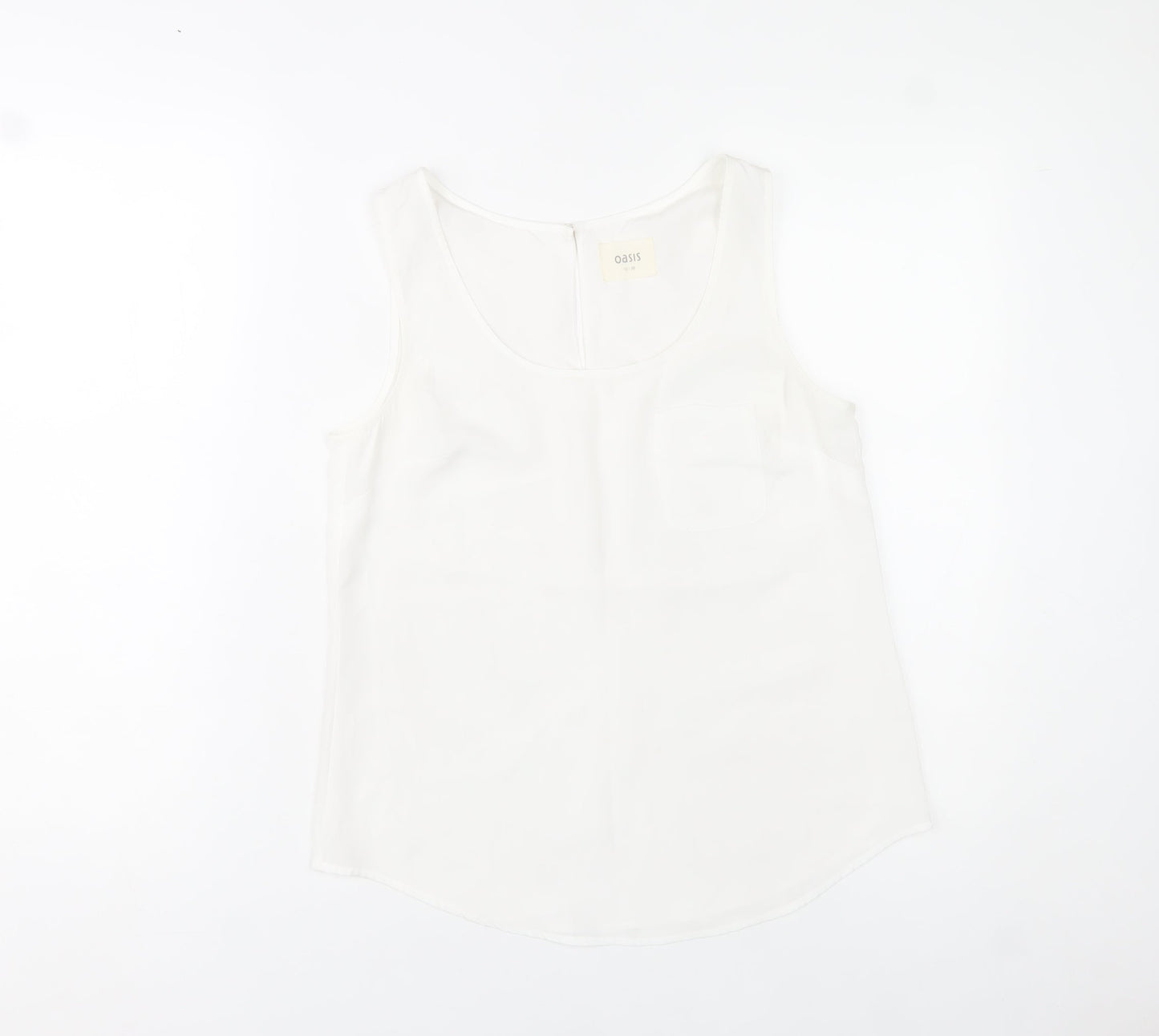 Oasis Women’s White Sleeveless Chiffon Tank Top Size 10