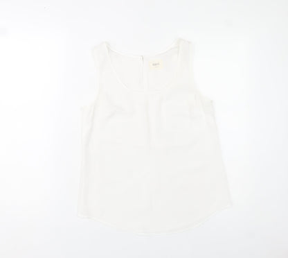 Oasis Women’s White Sleeveless Chiffon Tank Top Size 10