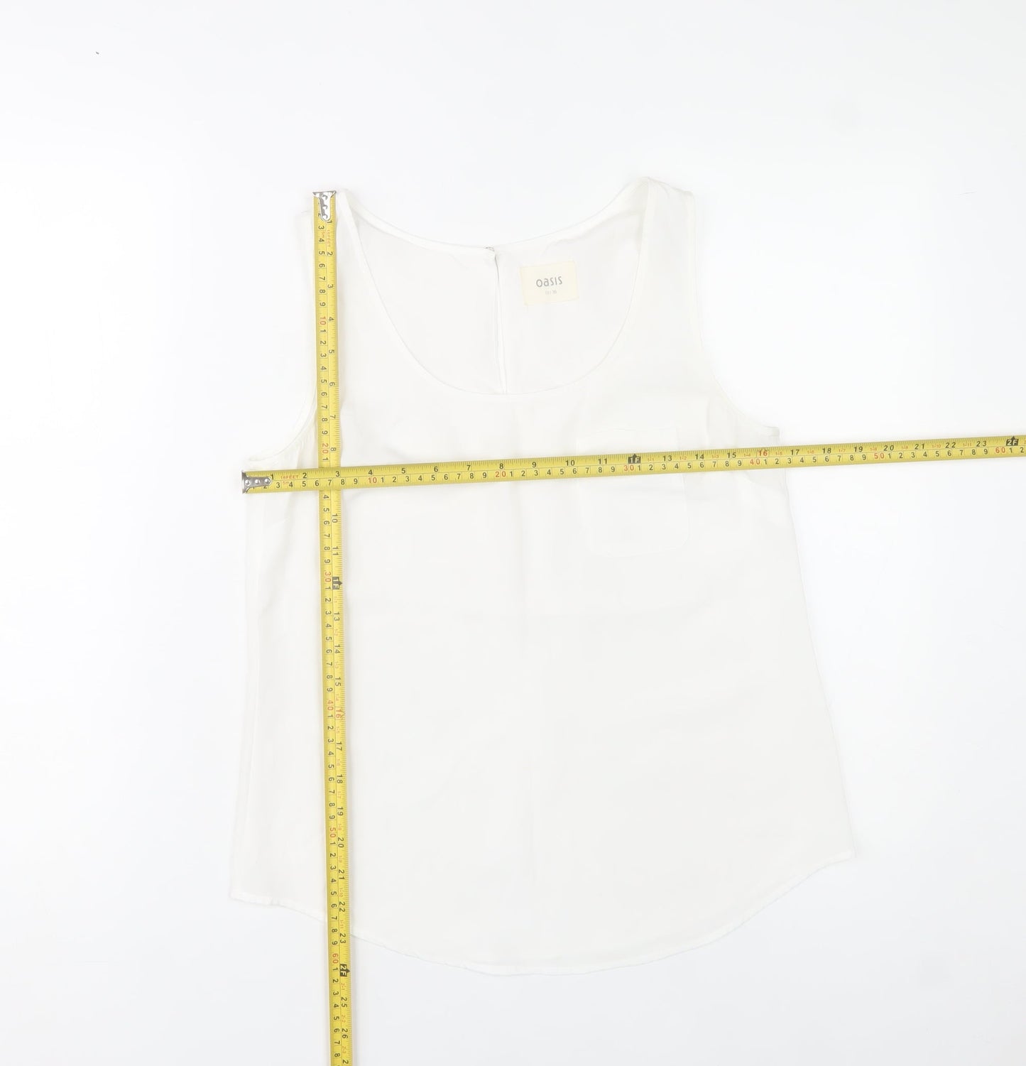 Oasis Women’s White Sleeveless Chiffon Tank Top Size 10
