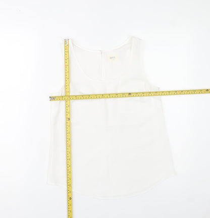 Oasis Women’s White Sleeveless Chiffon Tank Top Size 10