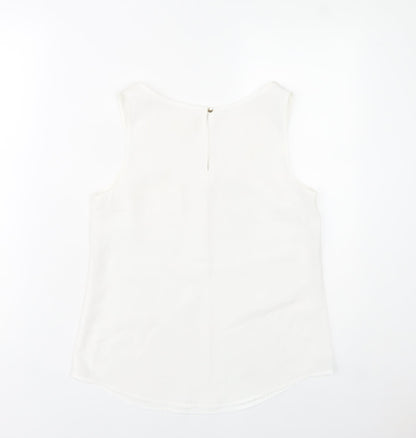Oasis Women’s White Sleeveless Chiffon Tank Top Size 10