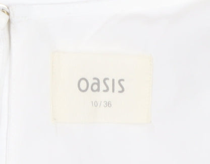 Oasis Women’s White Sleeveless Chiffon Tank Top Size 10