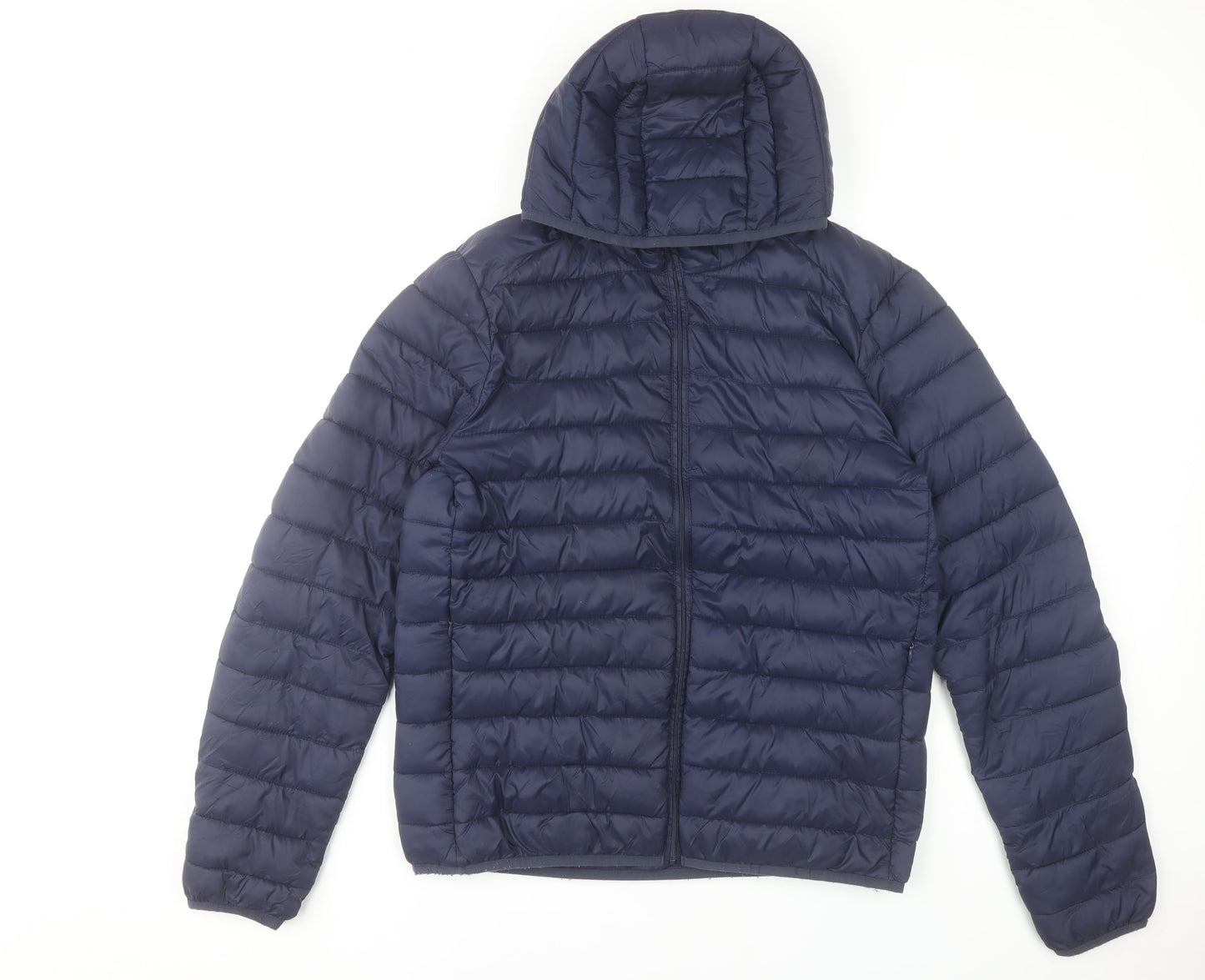 St. Bernard Men’s Blue Puffer Jacket L 41-43" Hooded Lightweight