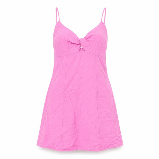 Bershka Womens Pink Slip Dress S Viscose Linen Summer Casual