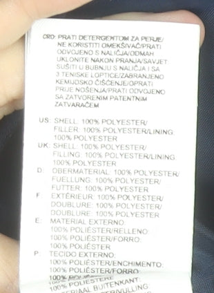 Adidas Boys Blue Hooded Puffer Jacket 13-14Y Winter Warm Polyester