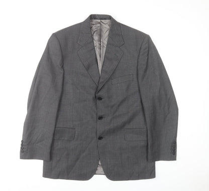 Austin Reed Men’s Grey Wool Blazer Jacket 40 Regular Classic Fit