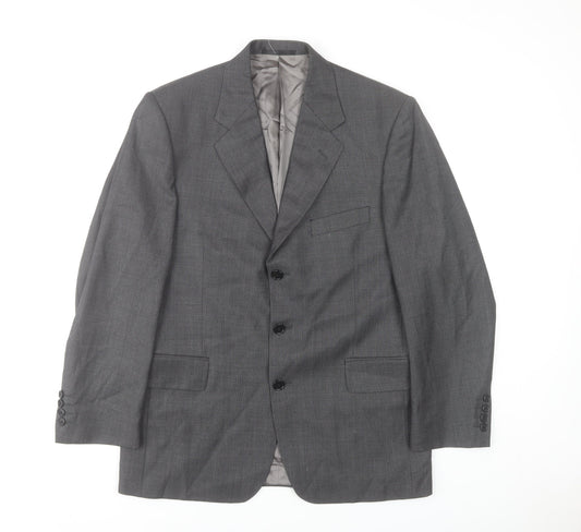 Austin Reed Men’s Grey Wool Blazer Jacket 40 Regular Classic Fit