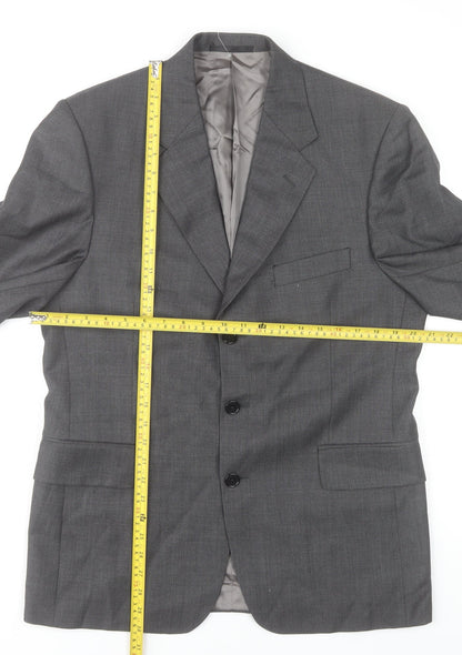 Austin Reed Men’s Grey Wool Blazer Jacket 40 Regular Classic Fit