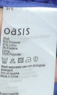 Oasis Women Blue Fit & Flare Sleeveless V-Neck Dress Size 14