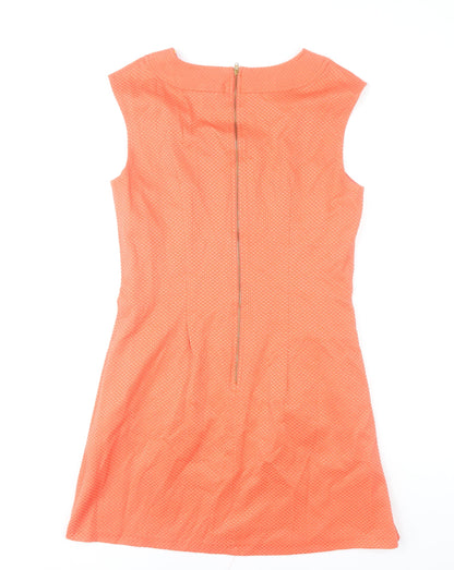 Closet Women’s Orange Shift Dress Size 14 Sleeveless Knee Length