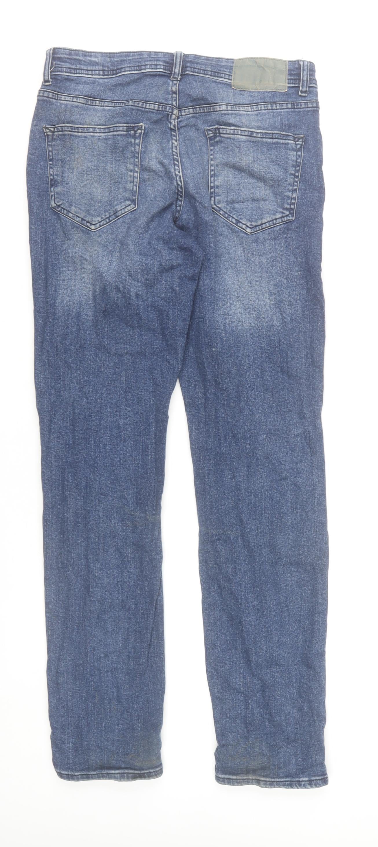 Denim Co. Men's Blue Straight Jeans W30 L32 Cotton Blend