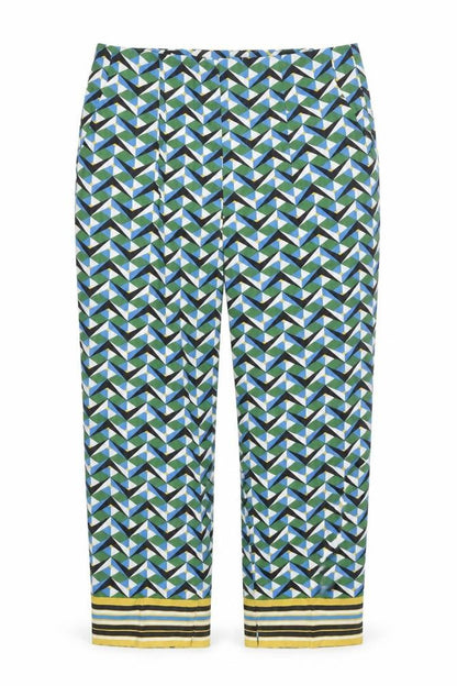 Zara Women Multicoloured Geometric Cropped Trousers Size 10