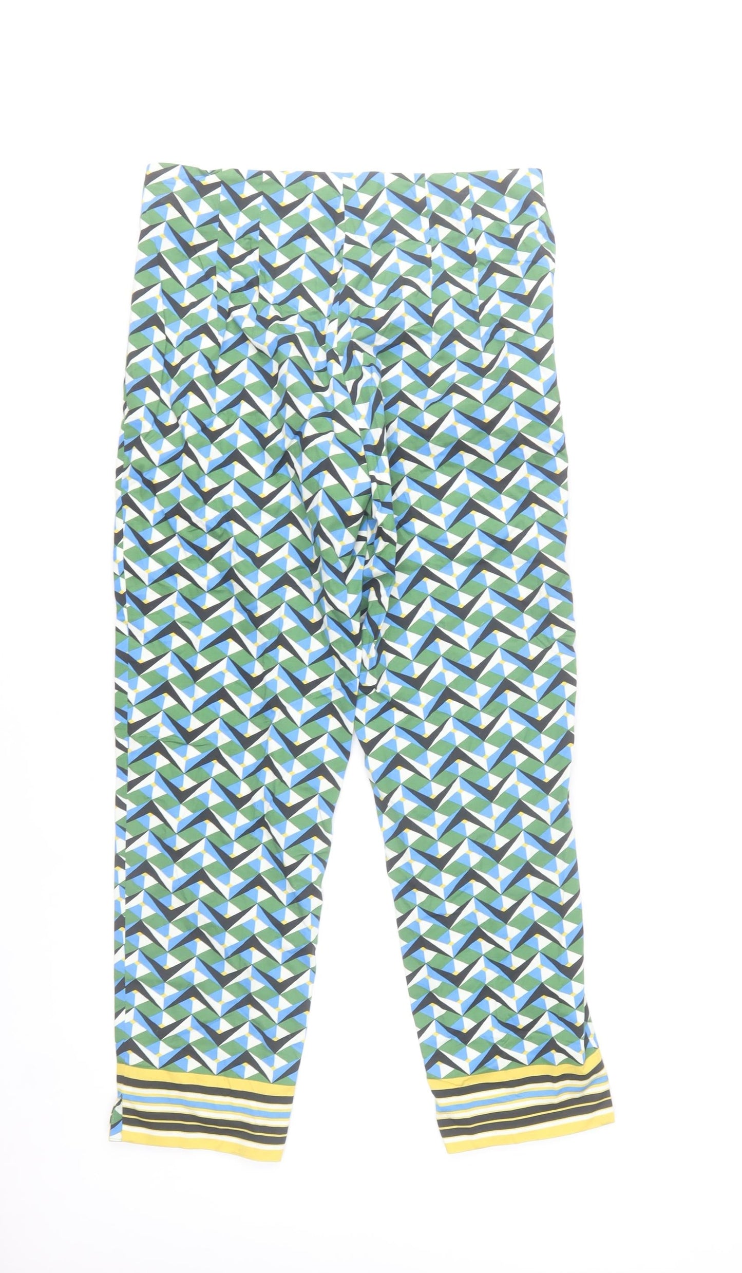 Zara Women Multicoloured Geometric Cropped Trousers Size 10