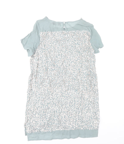 ELLI Women's Green Sequin Short Shift Dress Size 10 Party