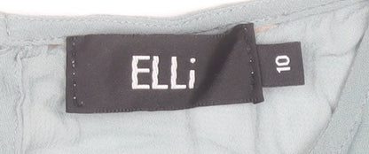 ELLI Women's Green Sequin Short Shift Dress Size 10 Party
