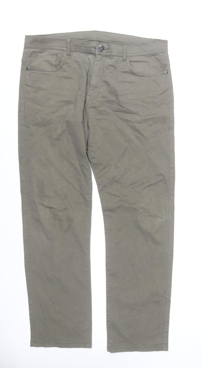 Dunnes Stores Men’s Khaki Straight Jeans 38W 34L Cotton Stretch