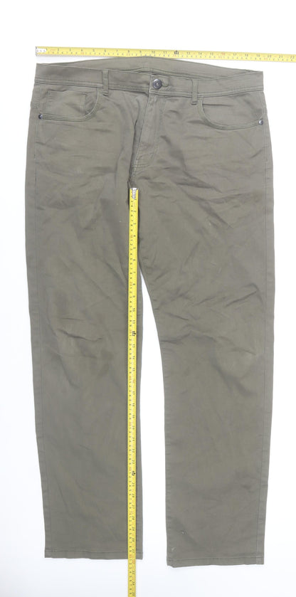 Dunnes Stores Men’s Khaki Straight Jeans 38W 34L Cotton Stretch