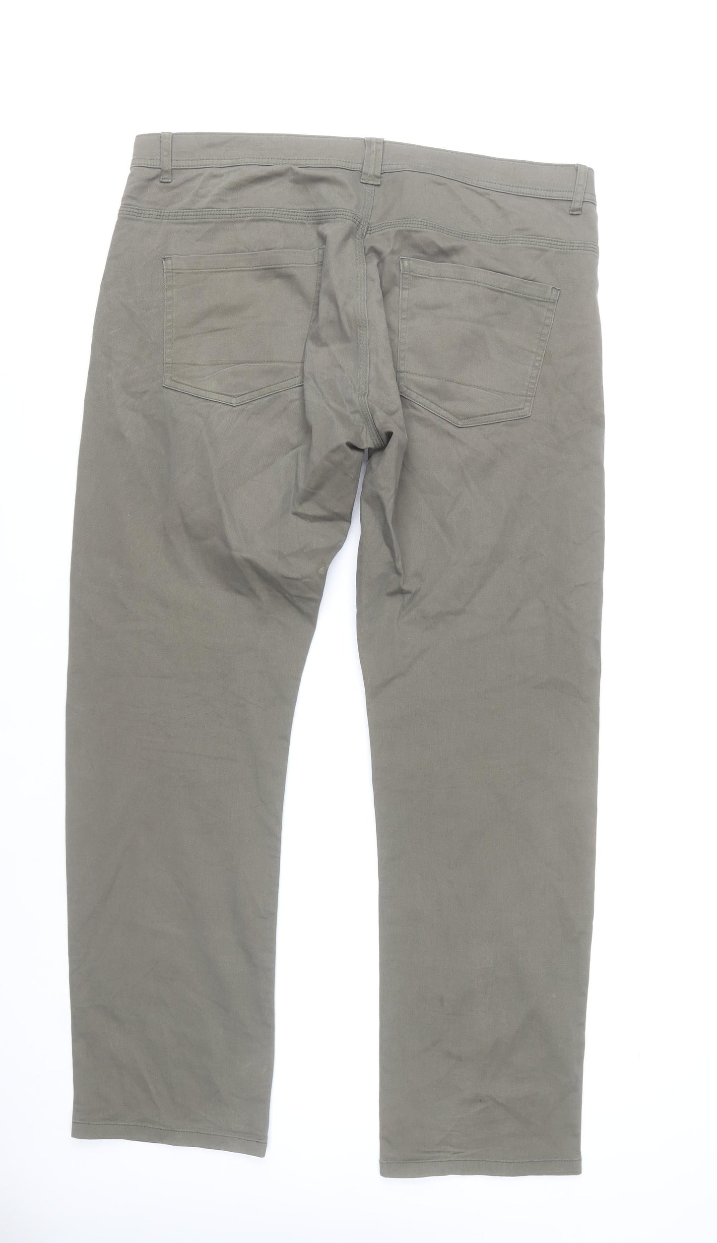 Dunnes Stores Men’s Khaki Straight Jeans 38W 34L Cotton Stretch