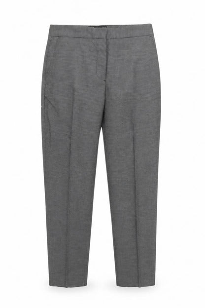 Zara Womens Grey Check Slim Fit Straight Leg Trousers Size 12