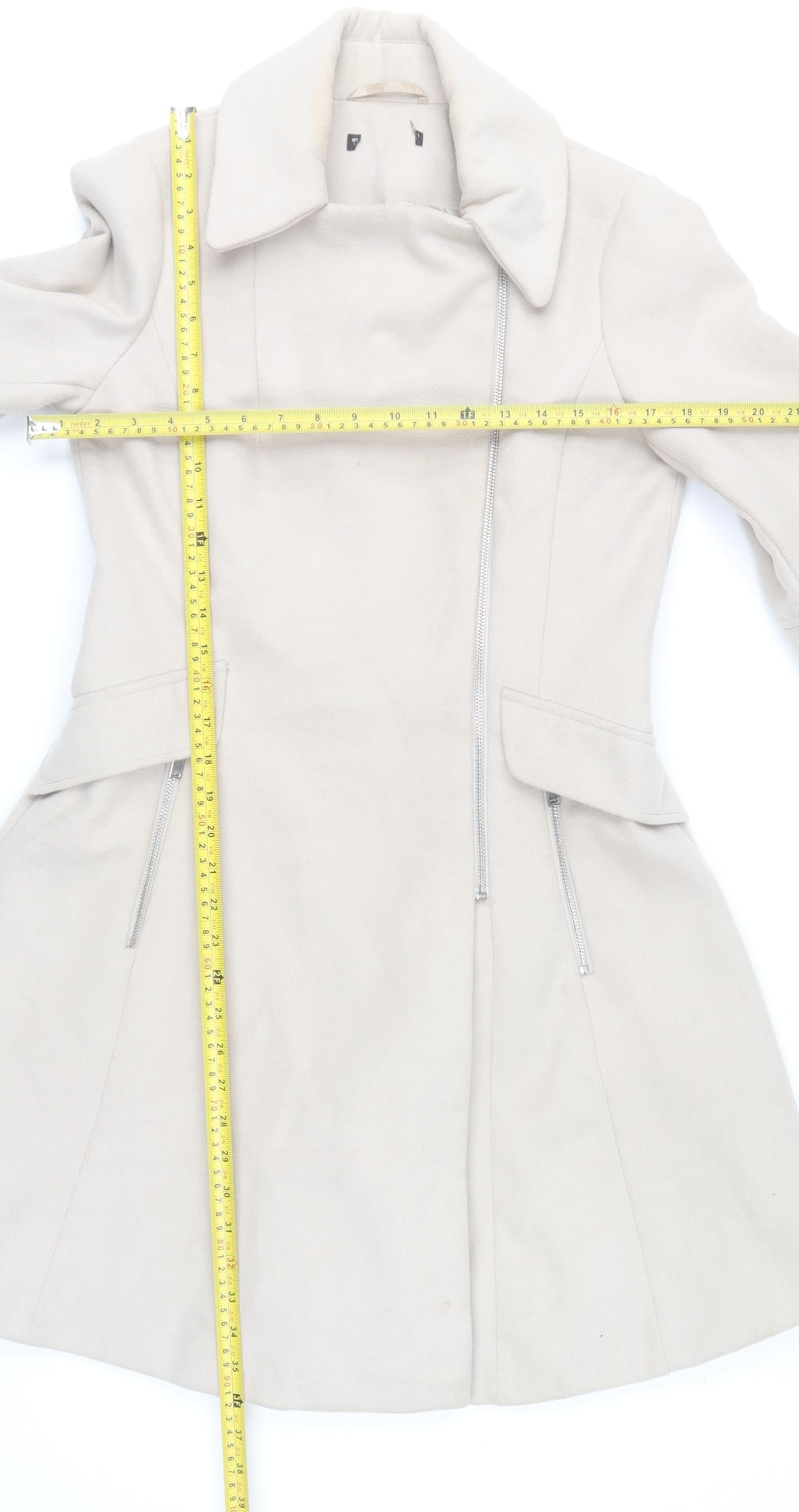 St. Bernard for Dunnes Stores Women's Beige Belted Mid-Length Coat Size 10
