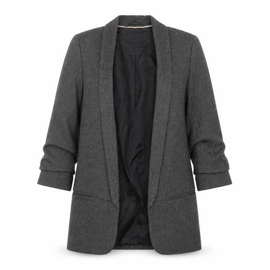 Next Women Grey Herringbone Blazer Jacket Size 6 Tailored Lined