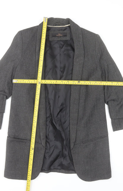 Next Women Grey Herringbone Blazer Jacket Size 6 Tailored Lined