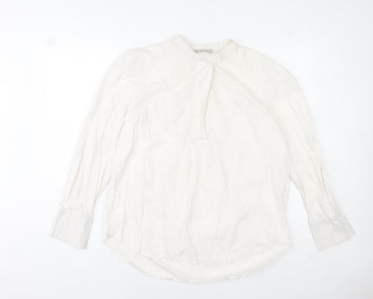 Kookai Women's Ivory Long Sleeve Button Blouse Size 14