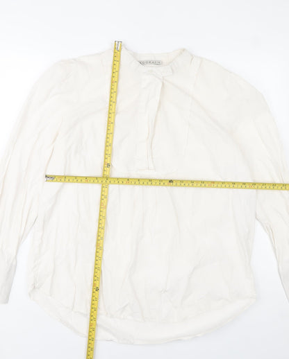 Kookai Women's Ivory Long Sleeve Button Blouse Size 14