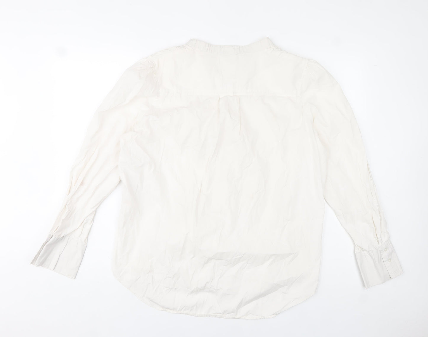 Kookai Women's Ivory Long Sleeve Button Blouse Size 14