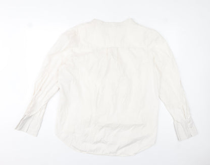 Kookai Women's Ivory Long Sleeve Button Blouse Size 14