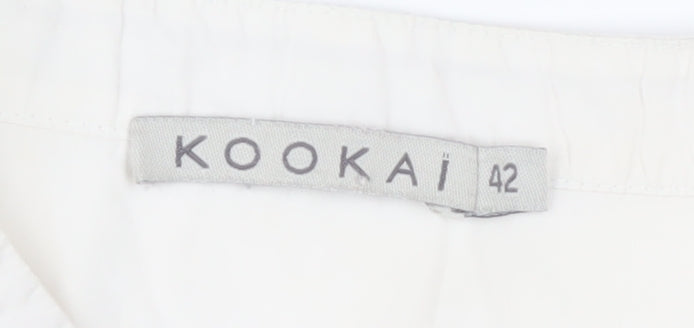 Kookai Women's Ivory Long Sleeve Button Blouse Size 14