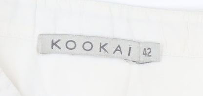 Kookai Women's Ivory Long Sleeve Button Blouse Size 14