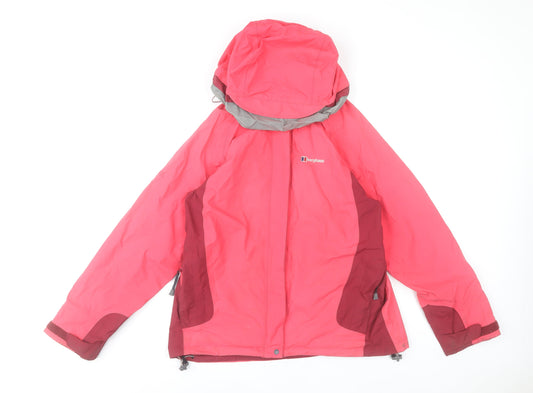 Berghaus Women's Pink Waterproof Hooded Rain Jacket Size 12