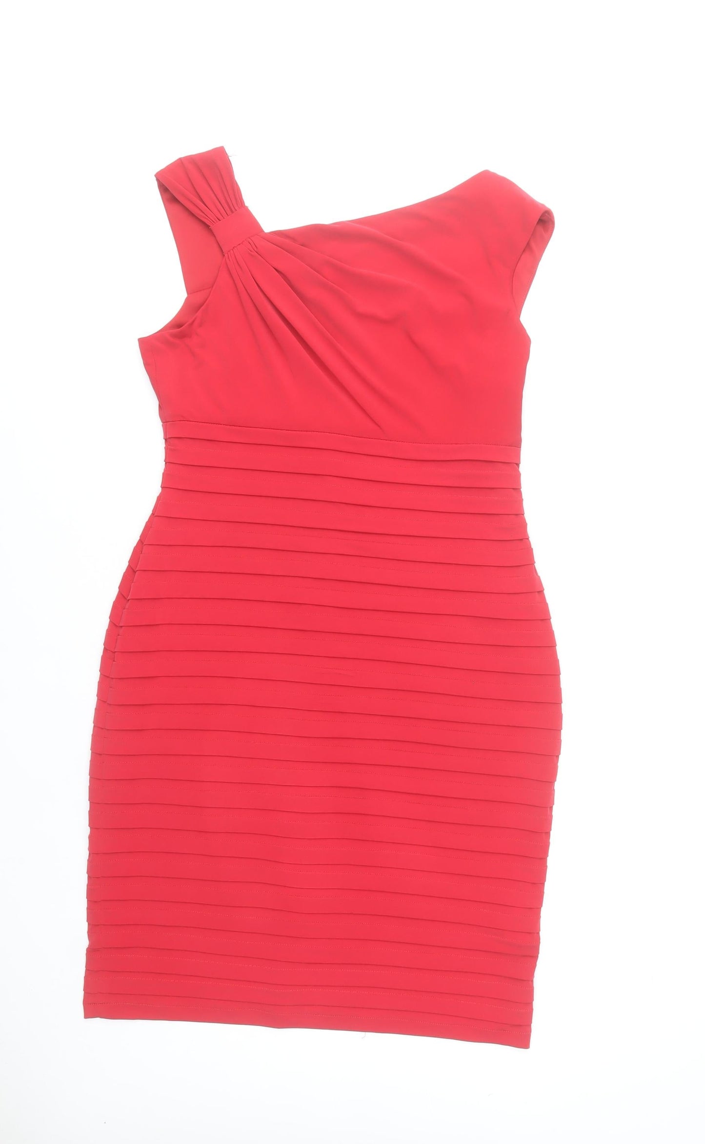 London Times Women’s Red One Shoulder Bodycon Dress Size 12