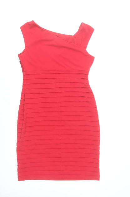 London Times Women’s Red One Shoulder Bodycon Dress Size 12
