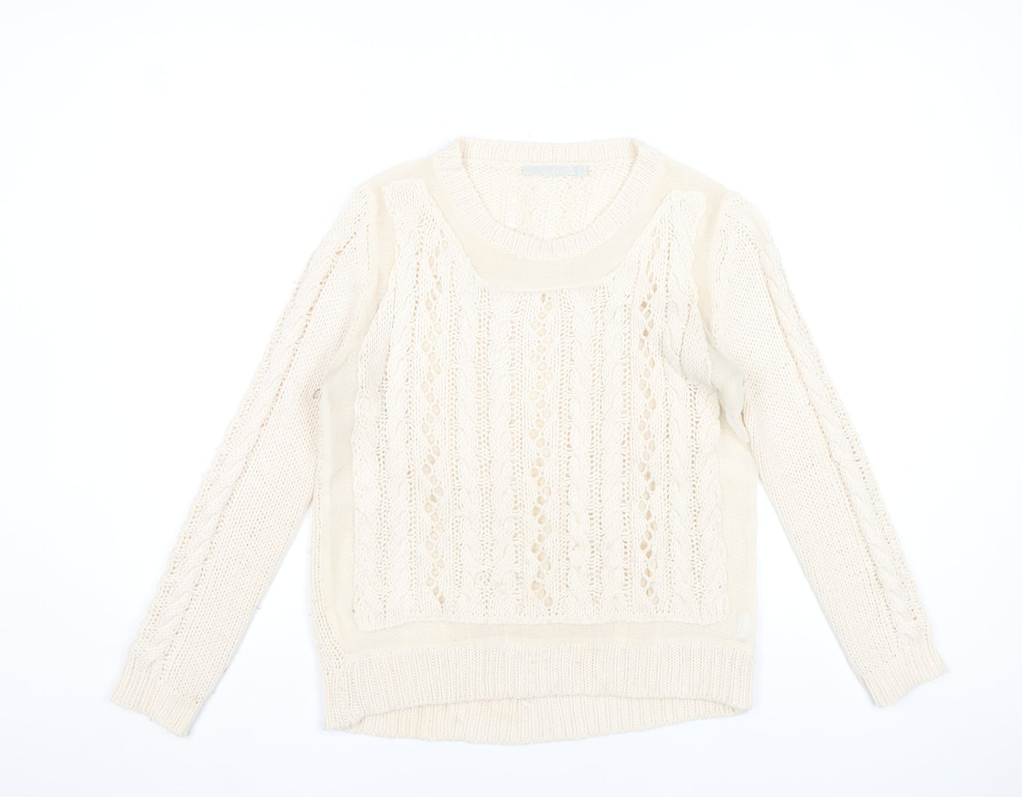 MHL Women’s Ivory Cable-Knit Jumper Size S Acrylic Blend