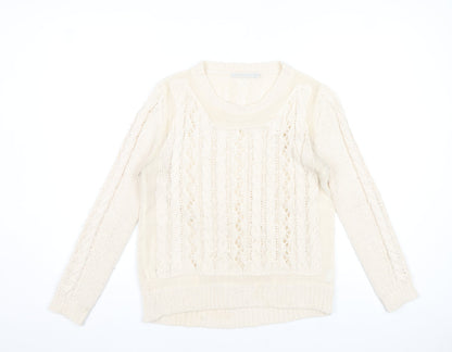 MHL Women’s Ivory Cable-Knit Jumper Size S Acrylic Blend