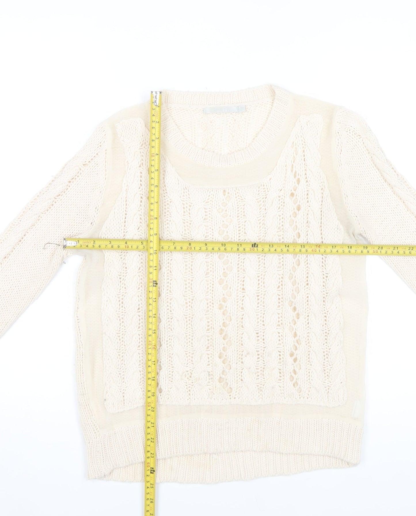 MHL Women’s Ivory Cable-Knit Jumper Size S Acrylic Blend