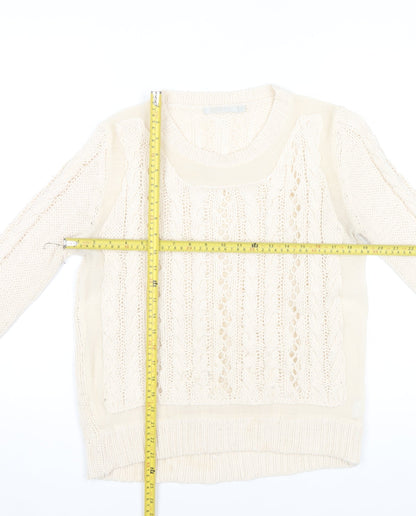 MHL Women’s Ivory Cable-Knit Jumper Size S Acrylic Blend