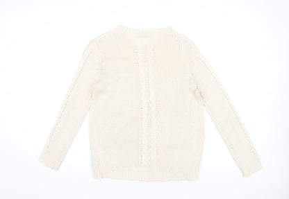 MHL Women’s Ivory Cable-Knit Jumper Size S Acrylic Blend