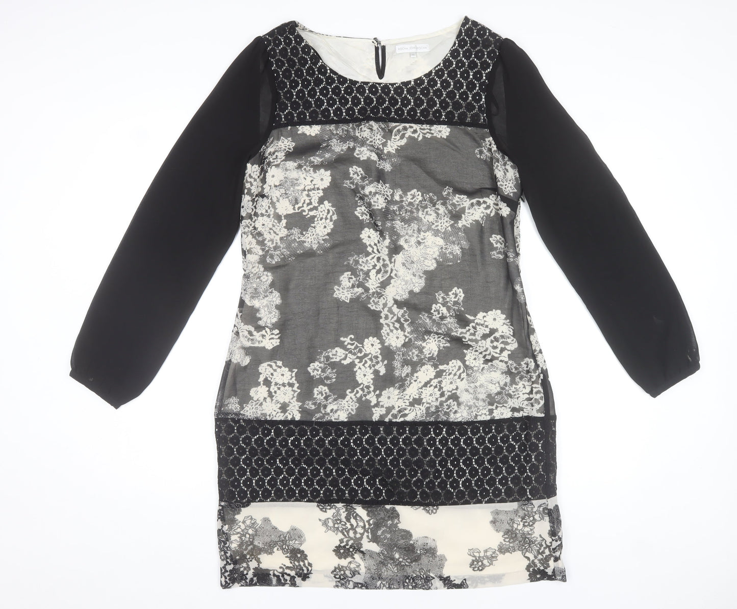 Rocha John Rocha Women Black Floral Lace Shift Dress Size 12