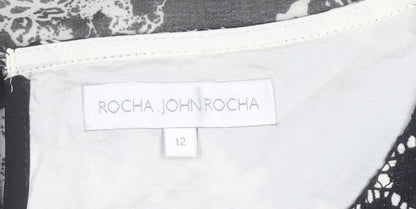 Rocha John Rocha Women Black Floral Lace Shift Dress Size 12