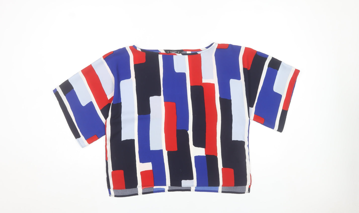 Dunnes Women’s Multicoloured Geometric Cropped Blouse Size 10