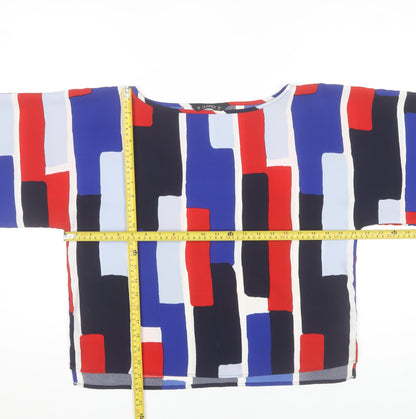Dunnes Women’s Multicoloured Geometric Cropped Blouse Size 10